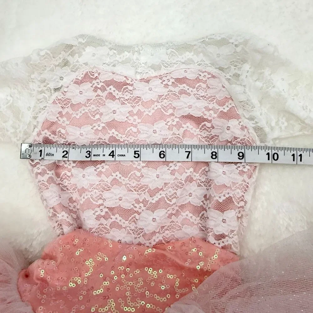 Weissman Lace Sequin Lace Glitter Tulle Dress Style 9804 - US Size SC (Child Sma